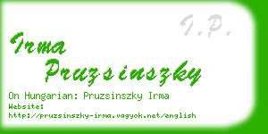 irma pruzsinszky business card